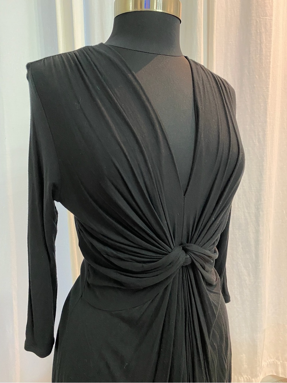Boston Proper Black Twist-Front Women's Dress